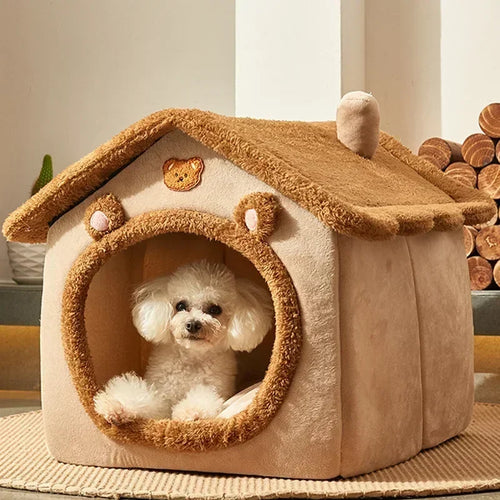 Luxury Foldable Pet Bed – Cozy Winter House for Dogs & Cats