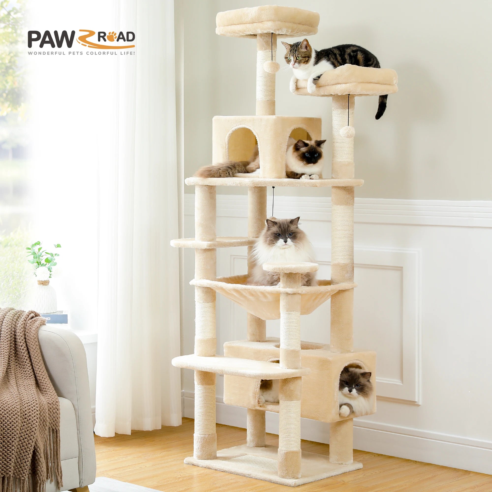 Zuffi Pets™ 184 CM Multi-Level Cat Tree