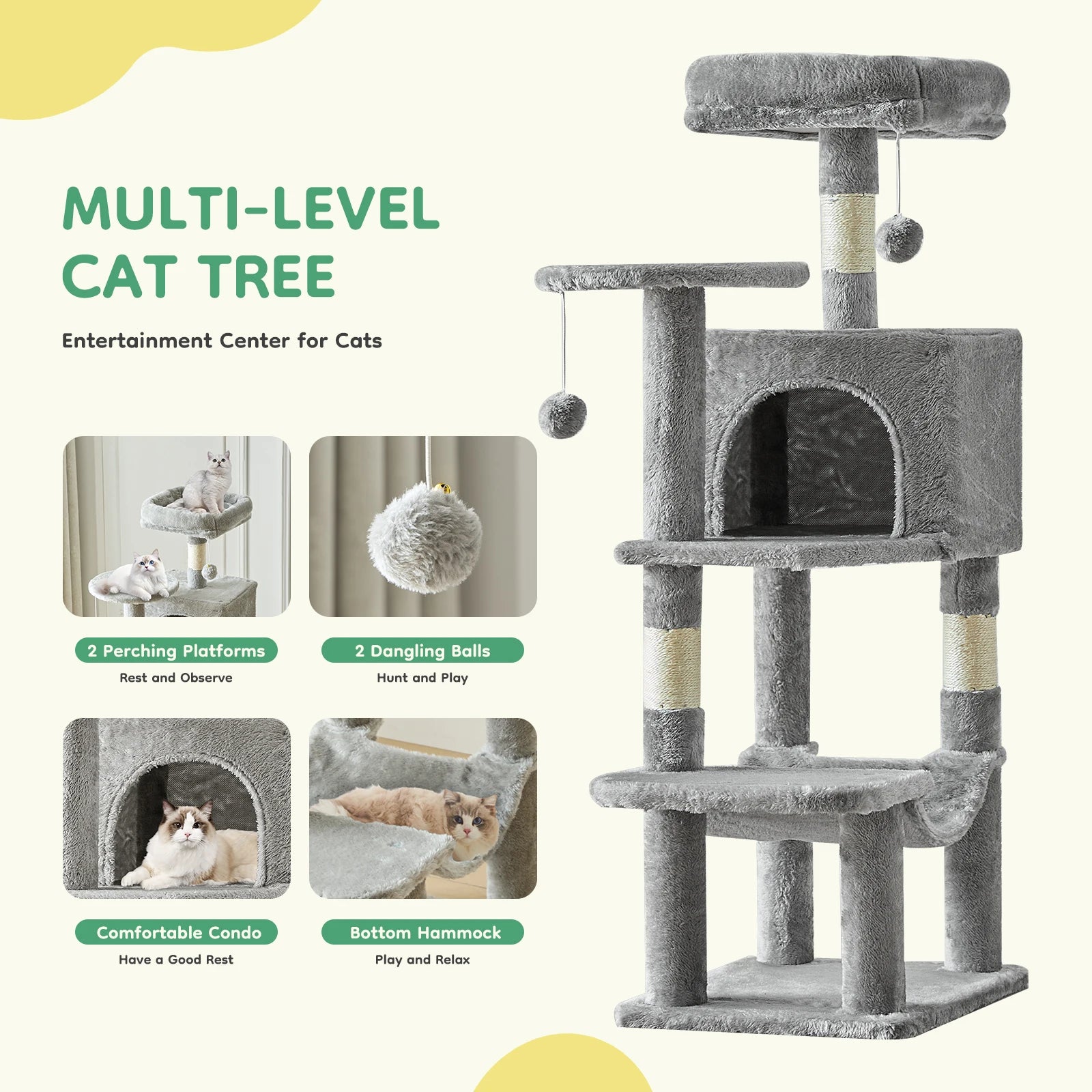 Zuffi Pets 4-Level Cat Tree Tower