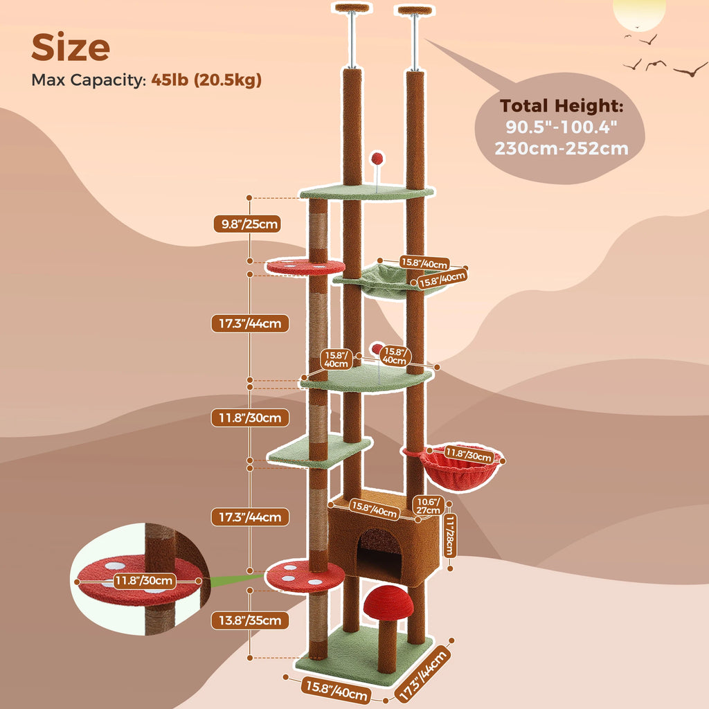 Zuffi Pets™ Floor-to-Ceiling Cactus Cat Tree