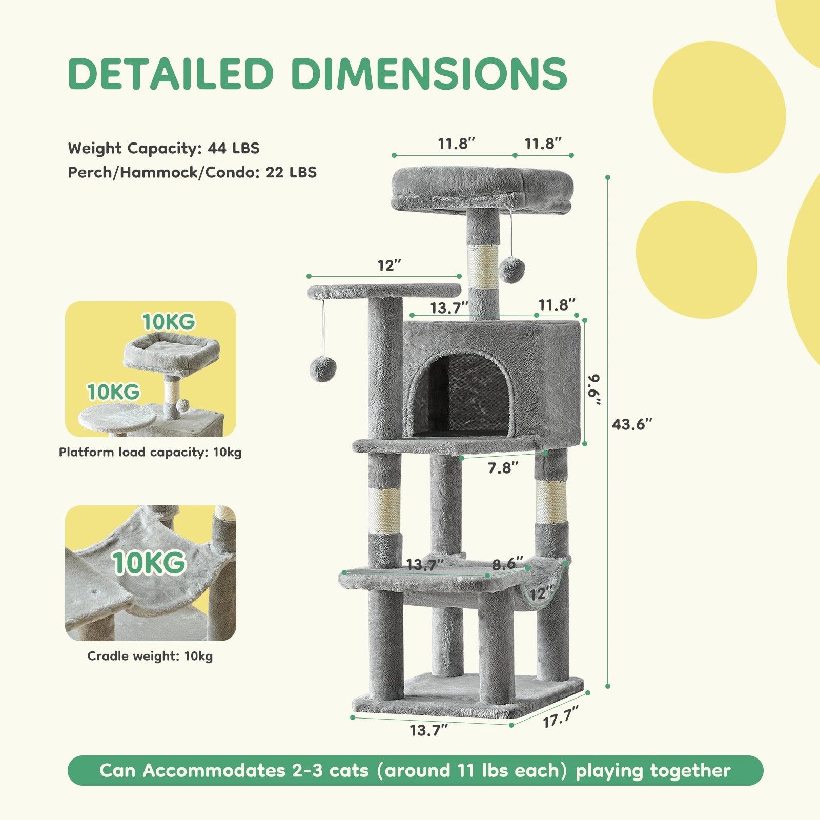 Zuffi Pets 4-Level Cat Tree Tower